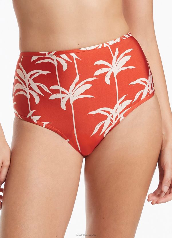 Seafolly Women Palme High Waist Pant ZZ6BL557 Swimwear Cherry