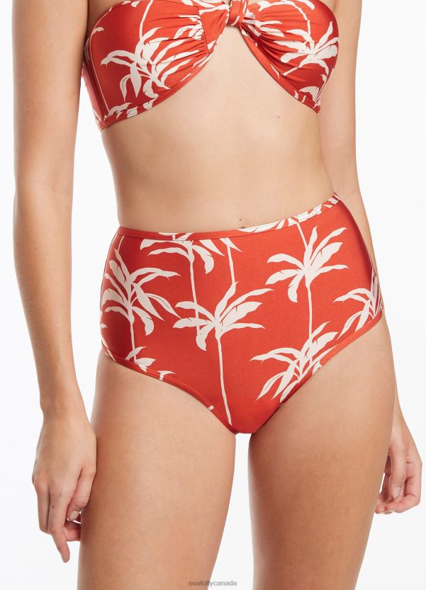Seafolly Women Palme High Waist Pant ZZ6BL557 Swimwear Cherry