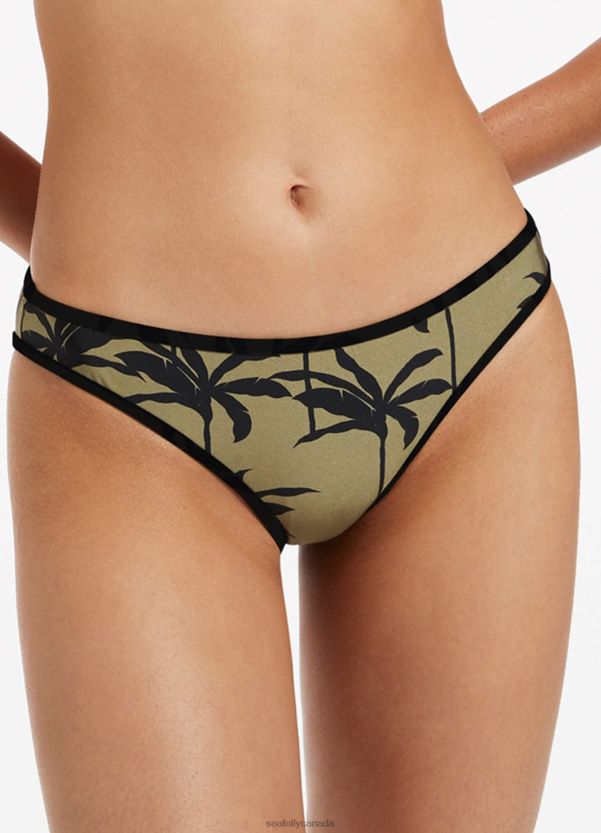 Seafolly Women Palme Trim Hipster Pant ZZ6BL433 Swimwear Olive