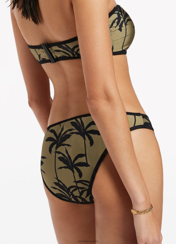 Seafolly Women Palme Trim Hipster Pant ZZ6BL433 Swimwear Olive