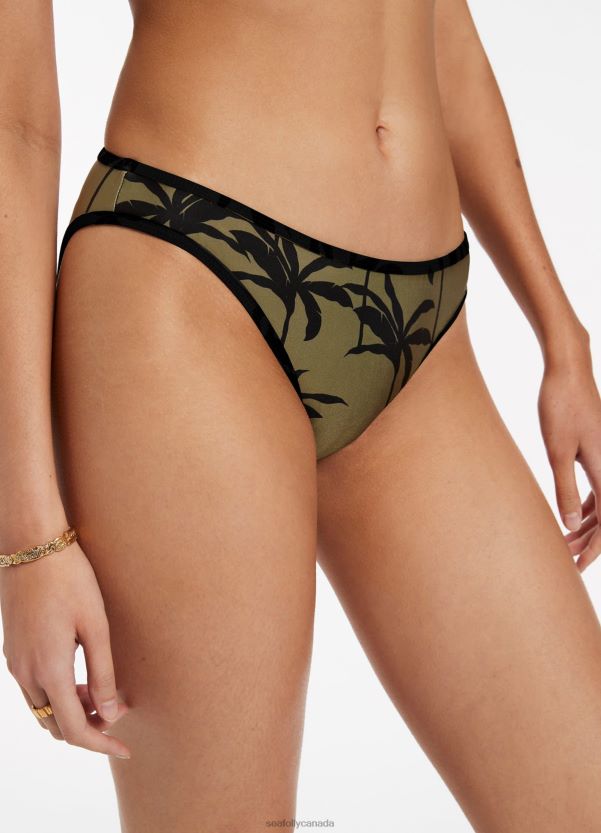 Seafolly Women Palme Trim Hipster Pant ZZ6BL433 Swimwear Olive