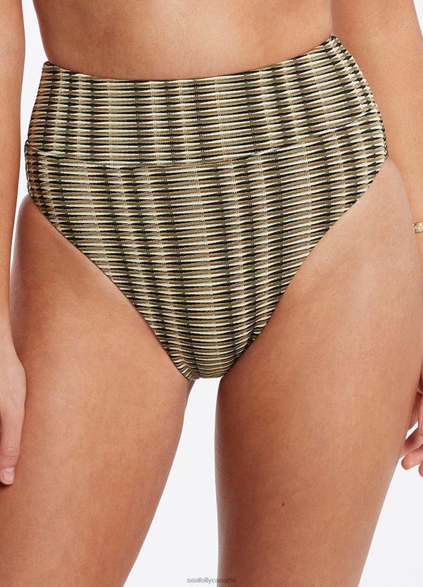 Seafolly Women Ravello High Legline Pant ZZ6BL579 Swimwear Olive