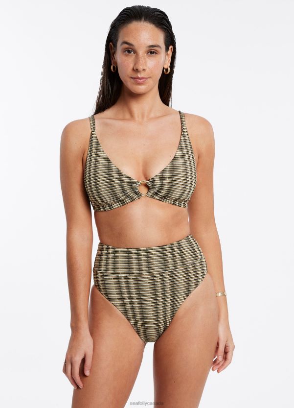Seafolly Women Ravello High Legline Pant ZZ6BL579 Swimwear Olive