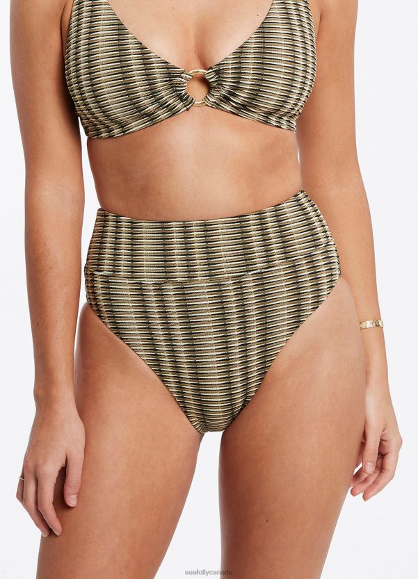 Seafolly Women Ravello High Legline Pant ZZ6BL579 Swimwear Olive