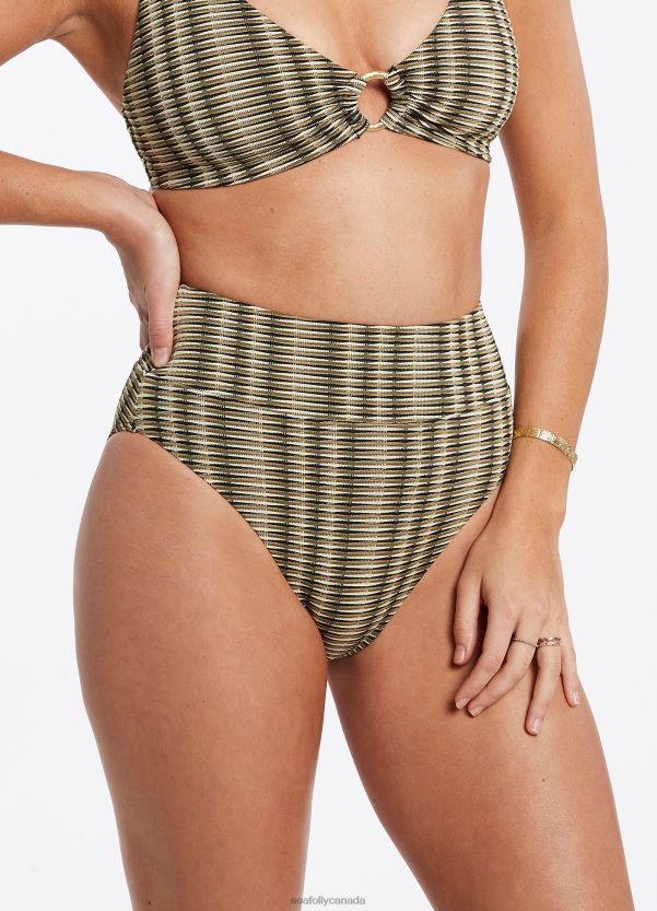 Seafolly Women Ravello High Legline Pant ZZ6BL579 Swimwear Olive