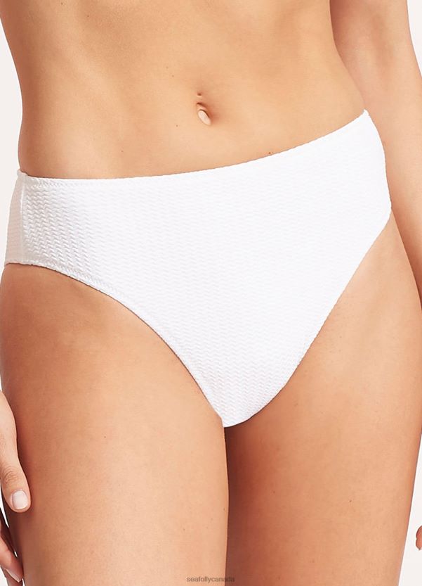 Seafolly Women Sea Dive High Rise Pant ZZ6BL320 Swimwear White