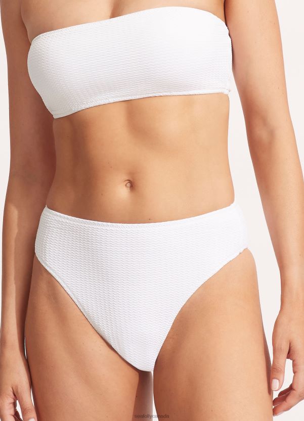 Seafolly Women Sea Dive High Rise Pant ZZ6BL320 Swimwear White