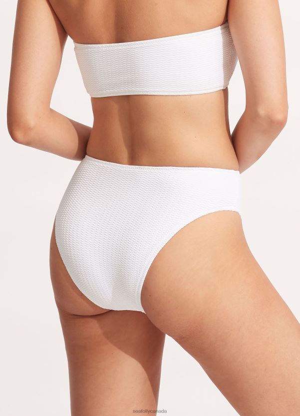 Seafolly Women Sea Dive High Rise Pant ZZ6BL320 Swimwear White