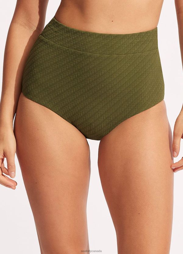 Seafolly Women Willow High Waisted Pant ZZ6BL237 Swimwear Avocado