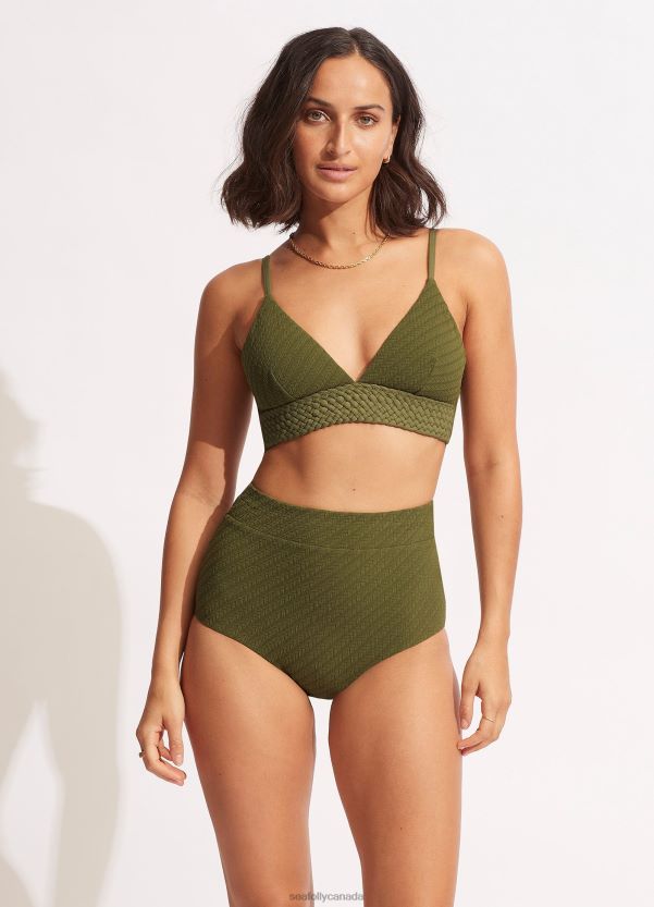 Seafolly Women Willow High Waisted Pant ZZ6BL237 Swimwear Avocado