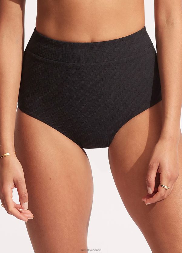 Seafolly Women Willow High Waisted Pant ZZ6BL343 Swimwear Black