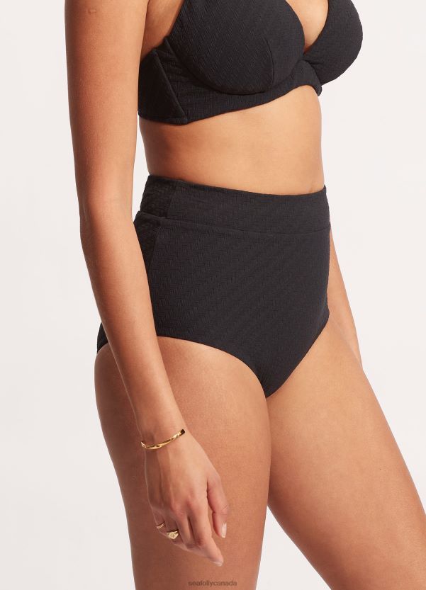 Seafolly Women Willow High Waisted Pant ZZ6BL343 Swimwear Black
