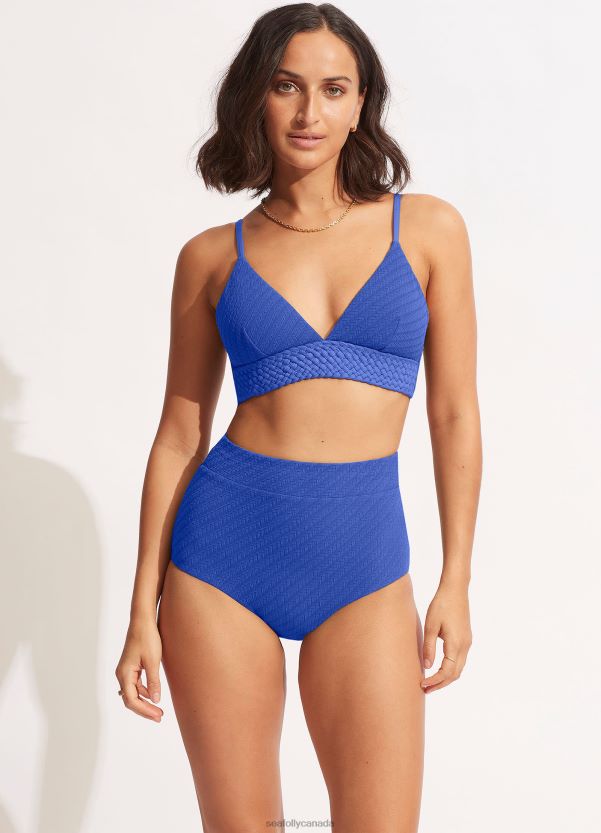 Seafolly Women Willow High Waisted Pant ZZ6BL413 Swimwear Azure