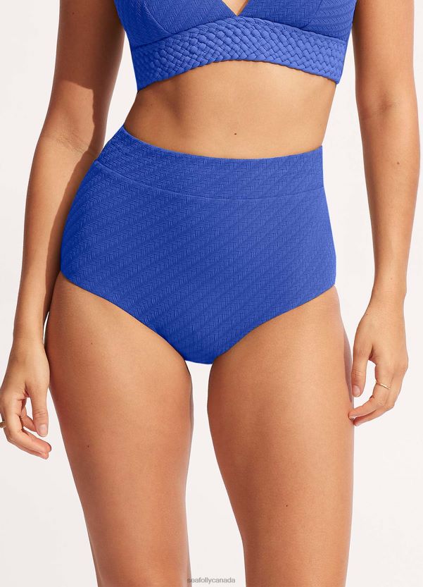 Seafolly Women Willow High Waisted Pant ZZ6BL413 Swimwear Azure