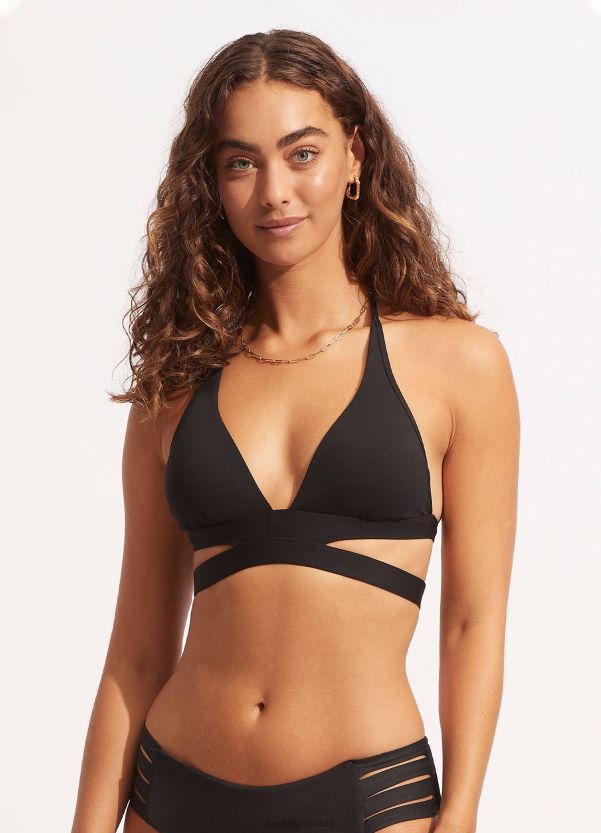 Seafolly Women Collective Halter Bra ZZ6BL201 Swimwear Black