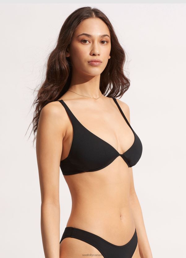 Seafolly Women Collective Split Underwire Bra ZZ6BL226 Swimwear Black