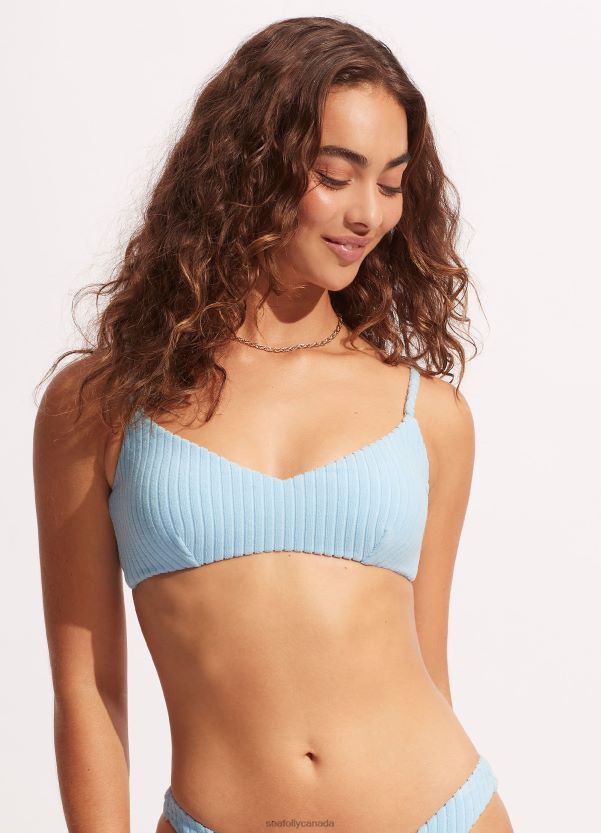 Seafolly Women Havana Bralette ZZ6BL567 Swimwear Powder Blue