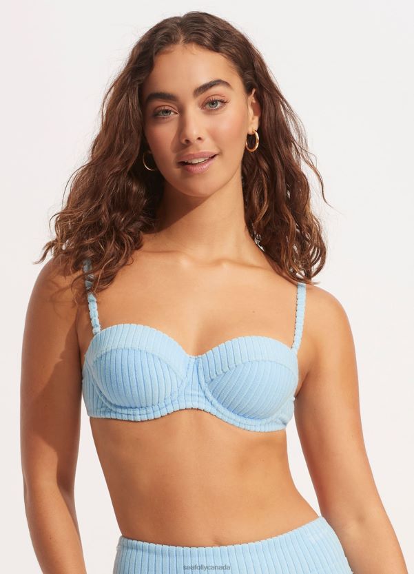 Seafolly Women Havana Bustier Bra ZZ6BL569 Swimwear Powder Blue