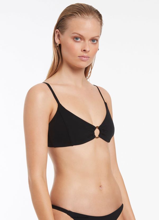 Seafolly Women Jetset Trim Bralette ZZ6BL405 Swimwear Black