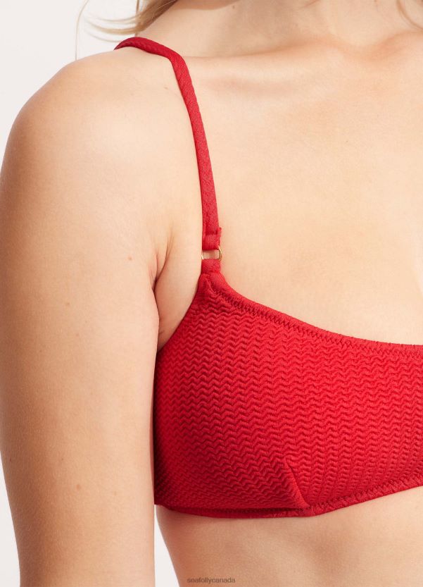 Seafolly Women Sea Dive Bralette ZZ6BL385 Swimwear Chilli Red