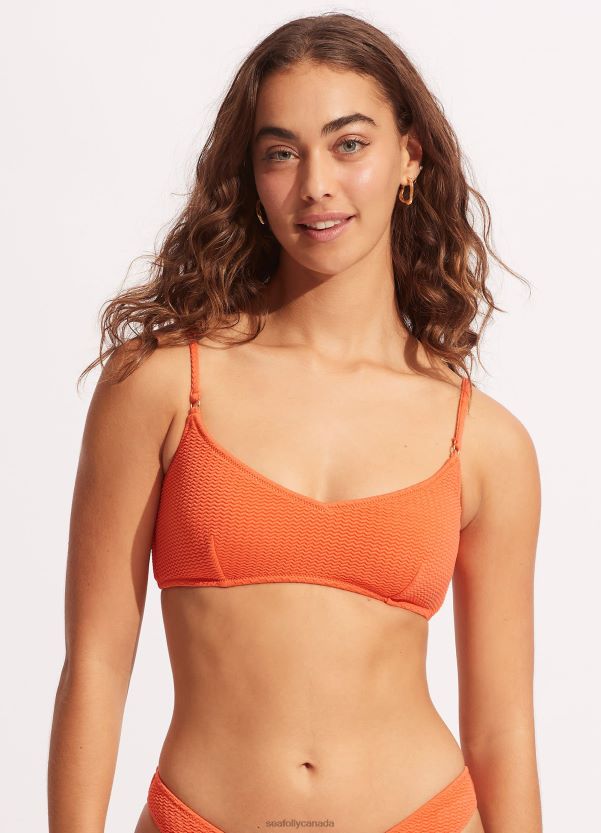 Seafolly Women Sea Dive Bralette ZZ6BL441 Swimwear Mandarin