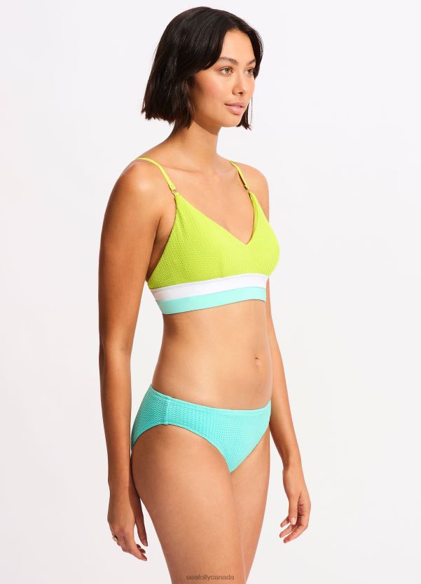 Seafolly Women Slice Of Splice Bralette ZZ6BL432 Swimwear Lime Burst