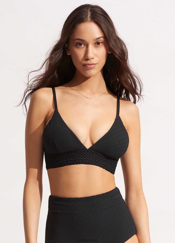 Seafolly Women Willow Banded Bralette ZZ6BL367 Swimwear Black