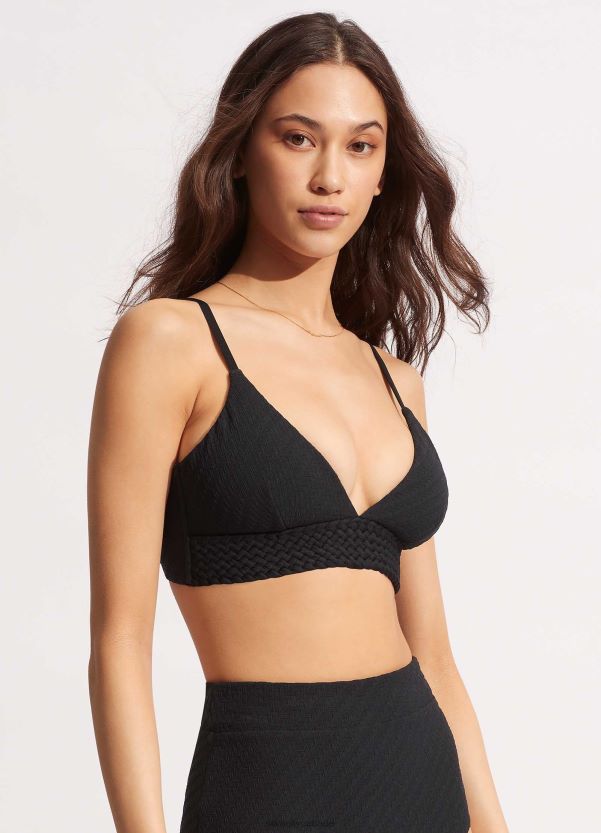 Seafolly Women Willow Banded Bralette ZZ6BL367 Swimwear Black