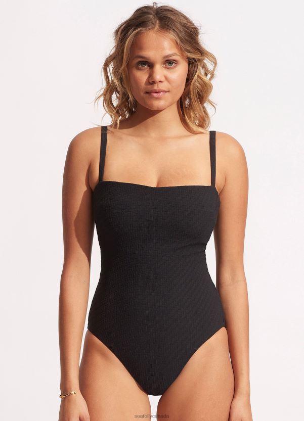 Seafolly Women Willow Dd One Piece ZZ6BL161 Swimwear Black