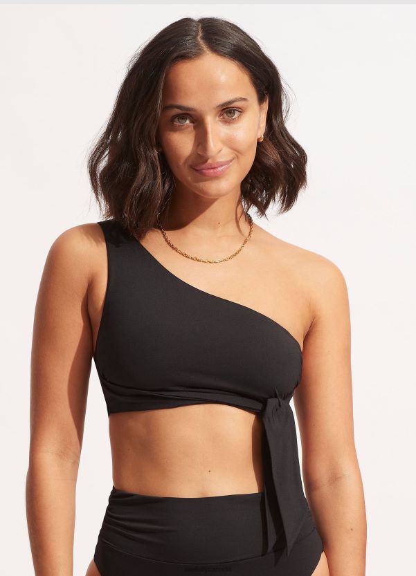 Seafolly Women Collective One Shoulder Top ZZ6BL207 Swimwear Black