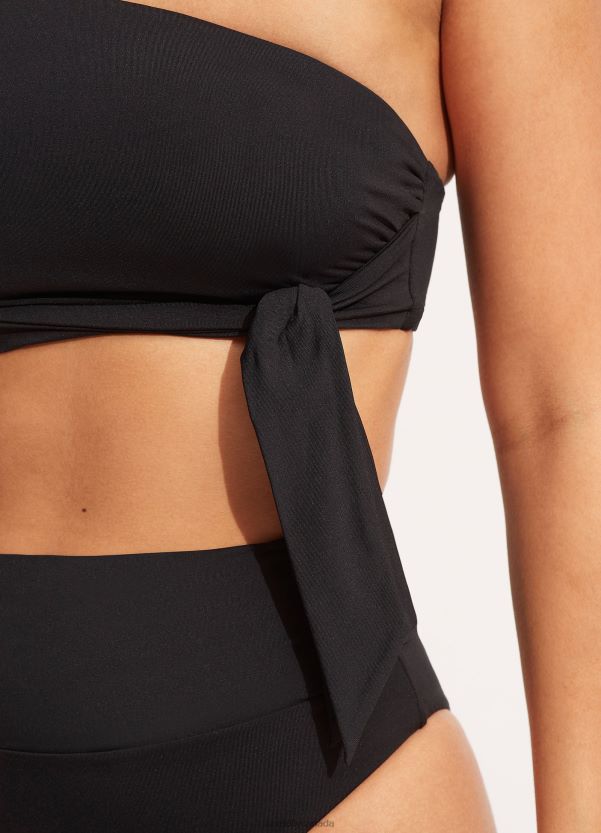 Seafolly Women Collective One Shoulder Top ZZ6BL207 Swimwear Black