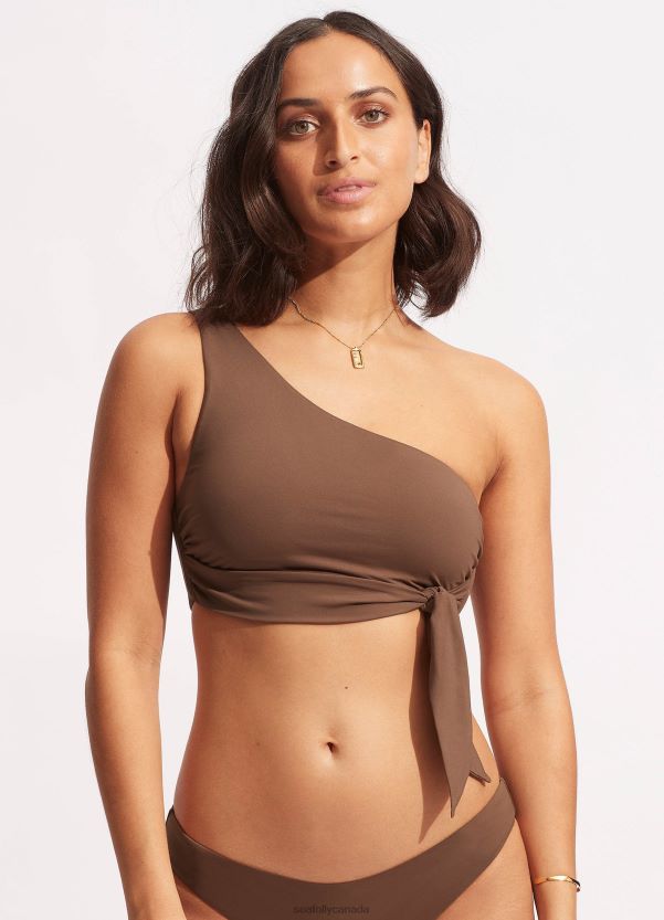 Seafolly Women Collective One Shoulder Top ZZ6BL580 Swimwear Tiramisu