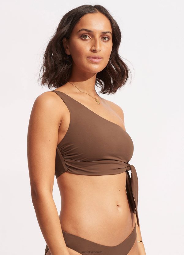 Seafolly Women Collective One Shoulder Top ZZ6BL580 Swimwear Tiramisu