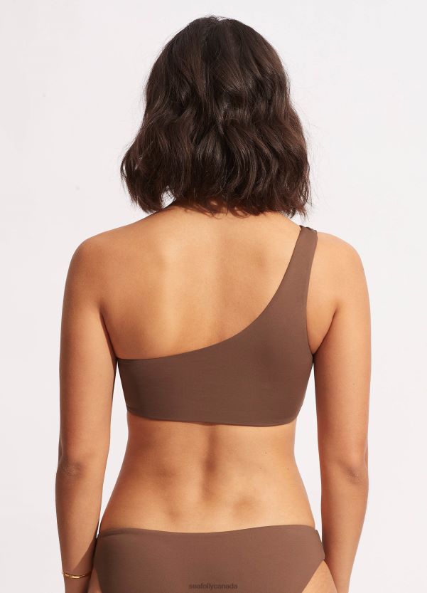 Seafolly Women Collective One Shoulder Top ZZ6BL580 Swimwear Tiramisu