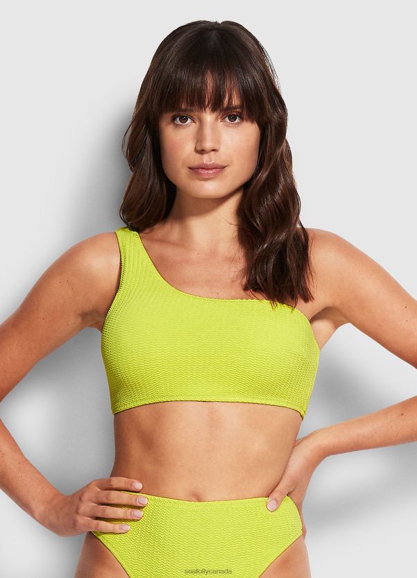 Seafolly Women Sea Dive One Shoulder Top ZZ6BL613 Swimwear Wild Lime
