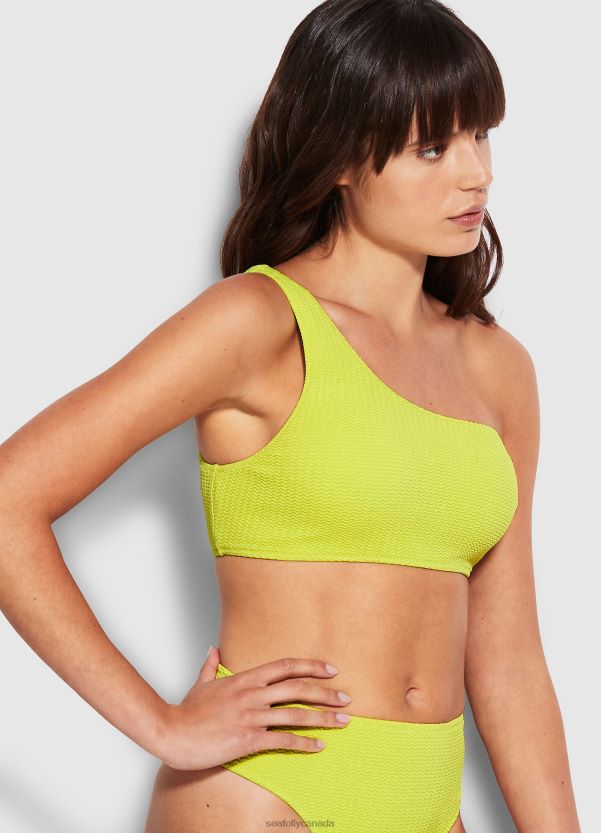 Seafolly Women Sea Dive One Shoulder Top ZZ6BL613 Swimwear Wild Lime