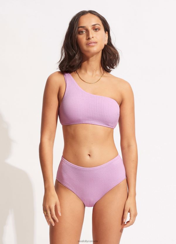 Seafolly Women Sea Dive Wide Side Retro ZZ6BL618 Swimwear Lilac