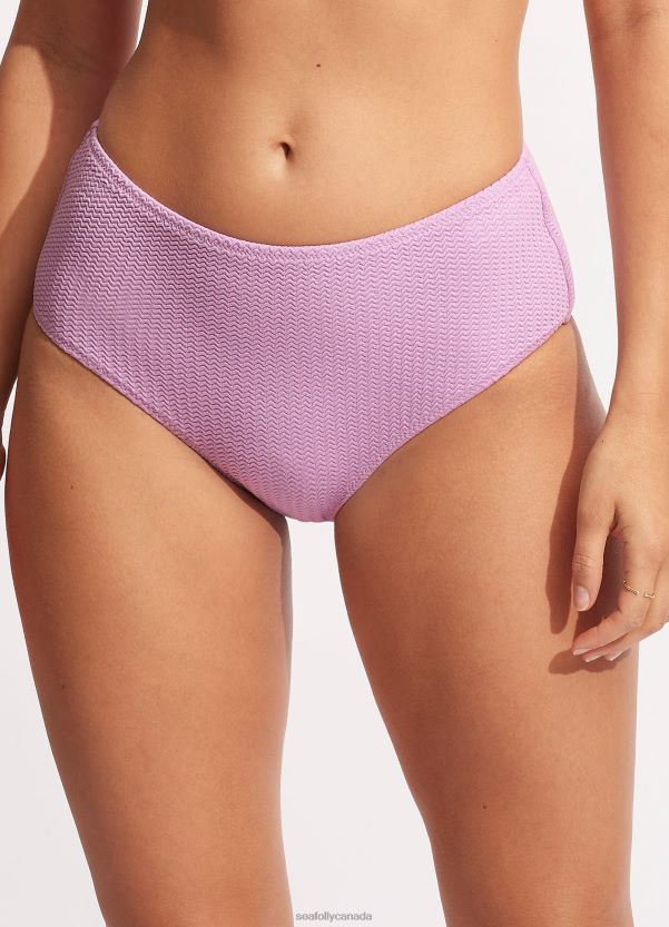 Seafolly Women Sea Dive Wide Side Retro ZZ6BL618 Swimwear Lilac
