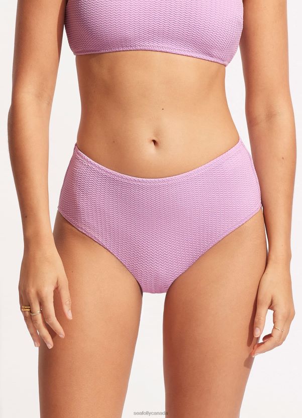 Seafolly Women Sea Dive Wide Side Retro ZZ6BL618 Swimwear Lilac