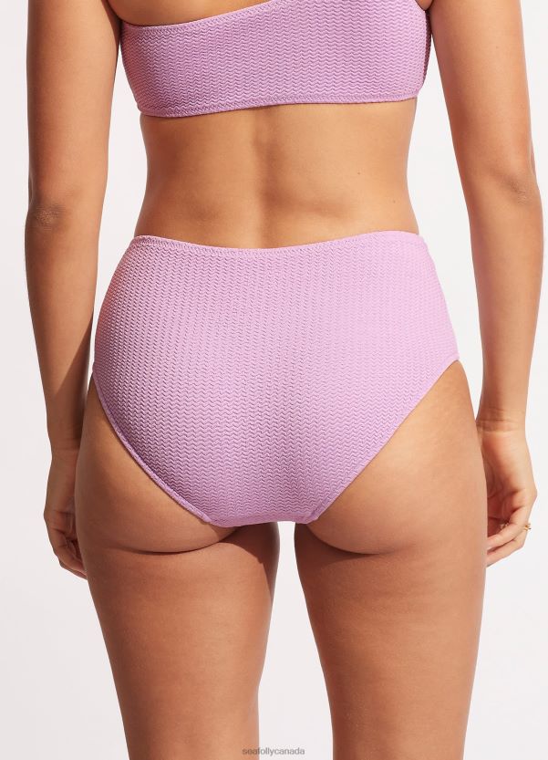 Seafolly Women Sea Dive Wide Side Retro ZZ6BL618 Swimwear Lilac