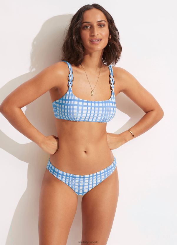 Seafolly Women Amalfi Check Hipster ZZ6BL617 Swimwear Amalfi Blue
