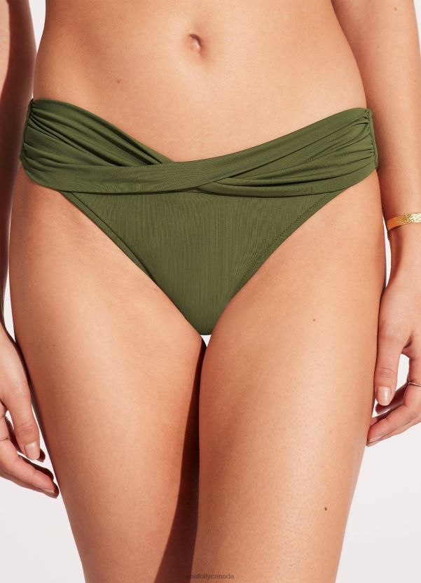 Seafolly Women Collective Twist Band Hipster ZZ6BL518 Swimwear Olive