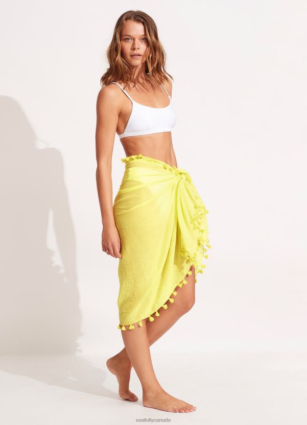 Seafolly Women Cotton Gauze Sarong ZZ6BL727 Swimwear Celery