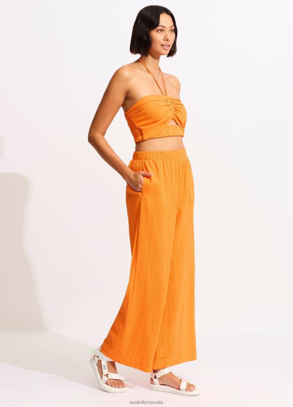 Seafolly Women Crinkle Crop Top ZZ6BL738 Swimwear Mandarin