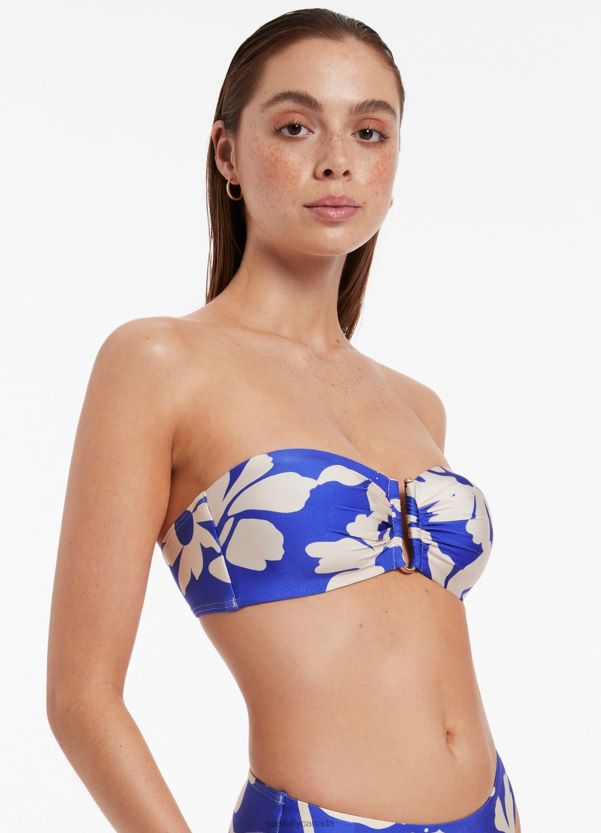 Seafolly Women Emporio Bandeau Top ZZ6BL380 Swimwear Sapphire
