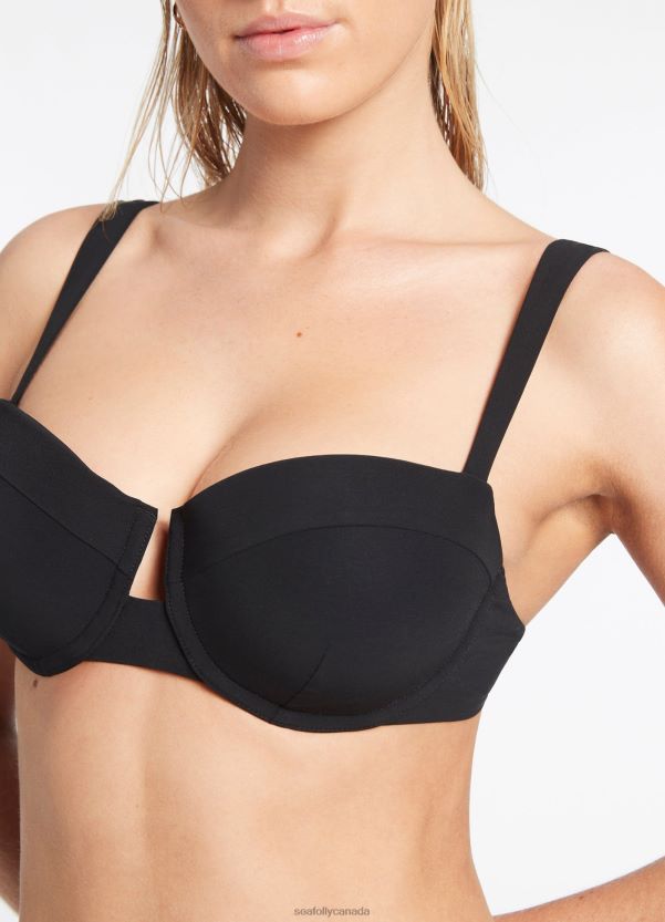 Seafolly Women Jetset C-D Underwire Top ZZ6BL406 Swimwear Black