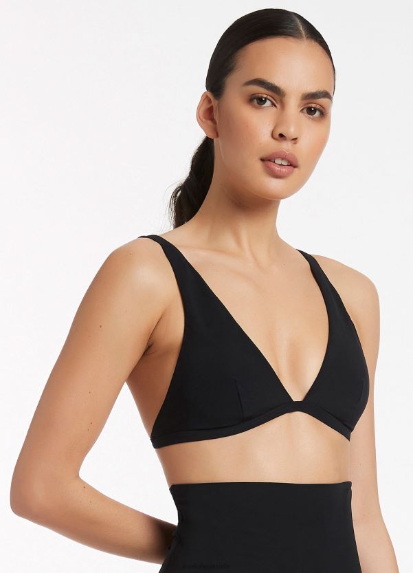 Seafolly Women Jetset Tri Top ZZ6BL293 Swimwear Black