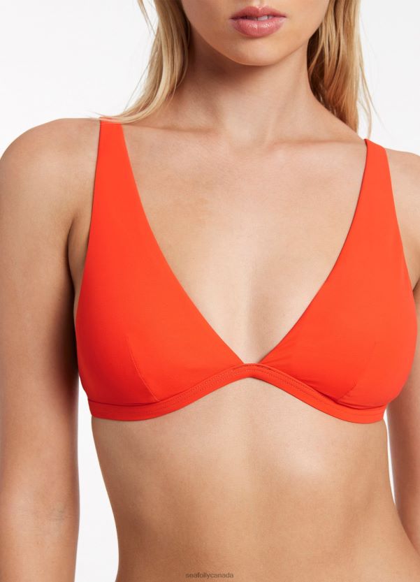 Seafolly Women Jetset Tri Top ZZ6BL512 Swimwear Fiamma