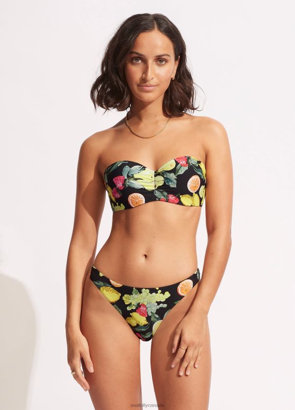 Seafolly Women Lemoncello High Cut Rio ZZ6BL584 Swimwear Black