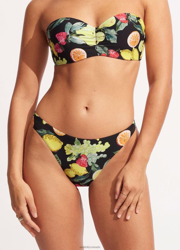 Seafolly Women Lemoncello High Cut Rio ZZ6BL584 Swimwear Black